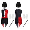 Girls Ringmaster Magician Costume Long Sleeve Leotard Circus Dress Halloween Lion Tamer Theme Carnival Party Fancy Dress Up