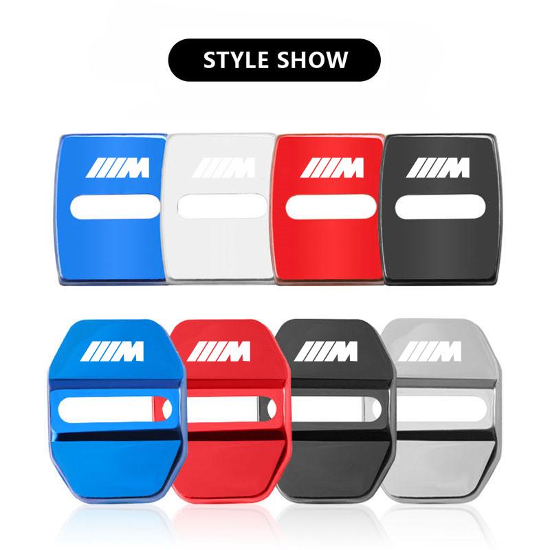 For BMW M X1 X3 For BMW G01 G02 G07 G06 G05 G08 G26 G42 G14 F10 F30 F40 G20 G30 Key Chain 4Pcs M Emblem Car Door Lock Protect Cover Accessories