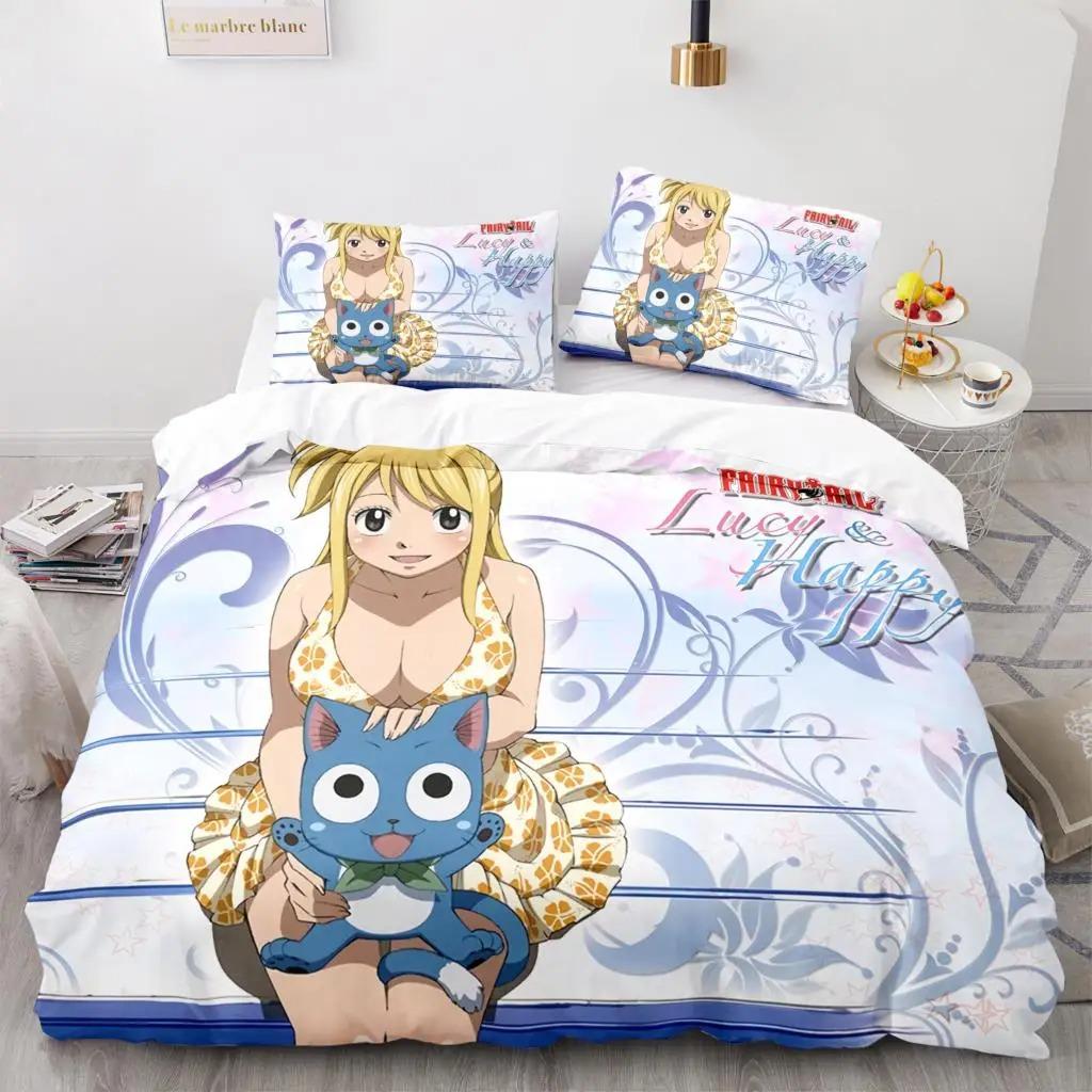 3D Print Fairy Tail Natsu Anime Bedding Collection Double Twin King Duvet Cover Comforter Pillowcase Boys Girls Adults Bedroom