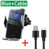 Wireless Car Charger Stand Auto Car Mount Phone Holder For iPhone 16 15 14 13 Samsung Xiaomi Infrared Induction Fast Charging