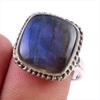 Натуральный лабрадорит драгоценный камень 925 проба серебро ювелирное кольцо размер 8 w8V66
