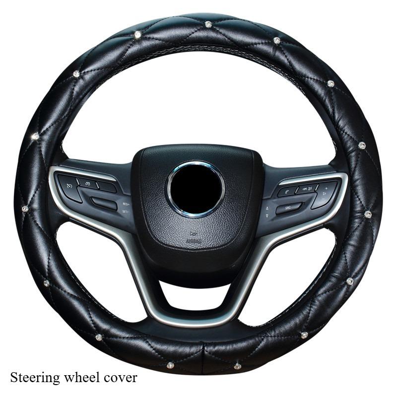 Rhinestone Inlaid Crown Steering Car Seat Belt Shoulder Protection Cover Automatic Transmission Handbrake Protection Cover