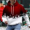 Мужская толстовка с капюшоном Мужской пуловер Принты Снежинка Принт Спорт 3D Принт Базовая уличная одежда Весна и осень