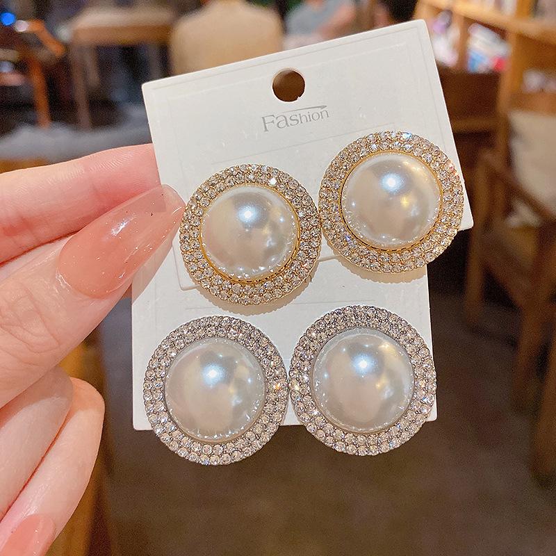 Серьги с крупным жемчугом из серебра 925 пробы: Роскошные, универсальные и модные украшения со сверкающими бриллиантами для элегантных женщин