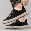 2024 Новые модные брендовые мужские однотонные кроссовки на шнуровке для отдыха на открытом воздухе, удобные повседневные туфли на плоской подошве, мужские черные кроссовки для скейтбординга