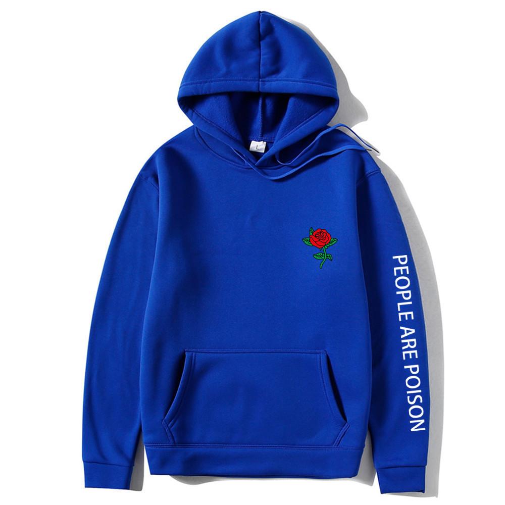 2023 Autumn Winter New Hoodie Men Fashion Red Rose Flower Sweatshirt with Print Autumn Winter Streetwear Men Women Casual Pullover Hoody Male
