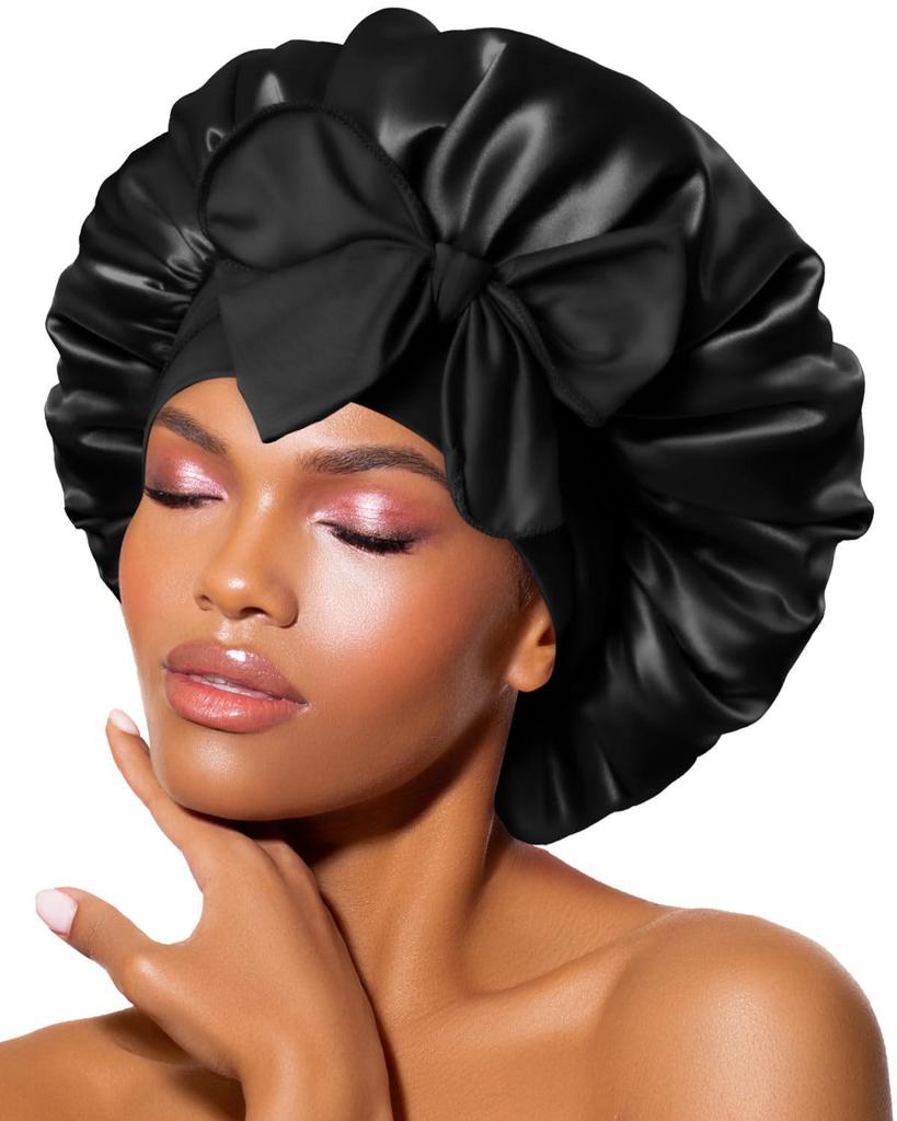 Women's Satin Silk-Style Adjustable Nightcap for Hair Protection