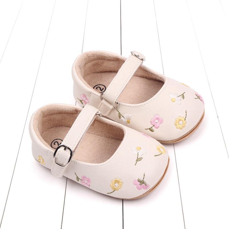 Toddler Shoes Baby Girl Princess Shoes Embroidered Flower Pattern Baby Shoes