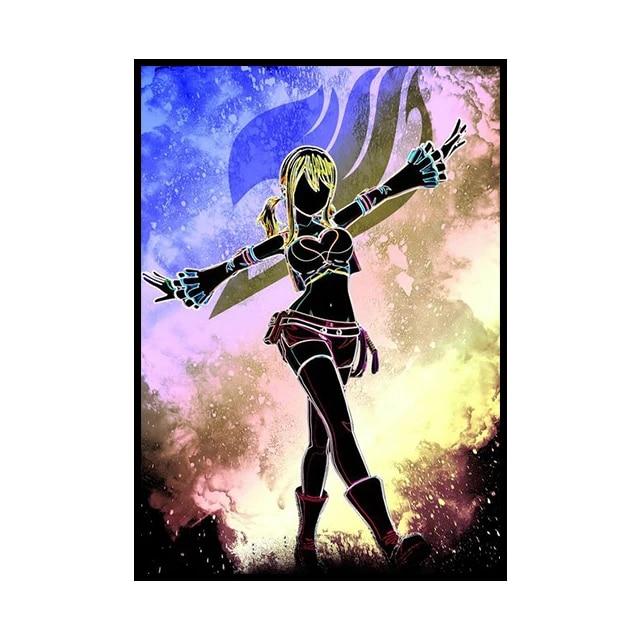 Японское аниме-персонаж, украшение, фреска, плакат «Хвост феи», холст, живопись и настенные художественные принты для детской комнаты для современного домашнего декора, без рамки