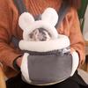 Рюкзак-переноска для кошек Зимний Теплый Мягкий Плюшевый Переноска Клетка для Домашних Животных для Путешествий на Открытом Воздухе Прогулок Милый Рюкзак для Домашних Животных для Дома и Улицы