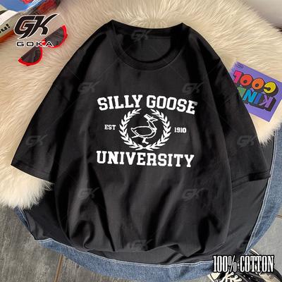 Футболка мужская Silly Goose Est 1910 University Vigor Смешная Оригинальность Уличная Харадзюку Повседневная Женская с коротким рукавом топы