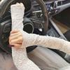 Long Gloves Gothic Thin Hollow Fingerless Gloves Women Sun Protection Sleeves Oversleeve Mesh Arm Sleeve Sunscreen Mittens