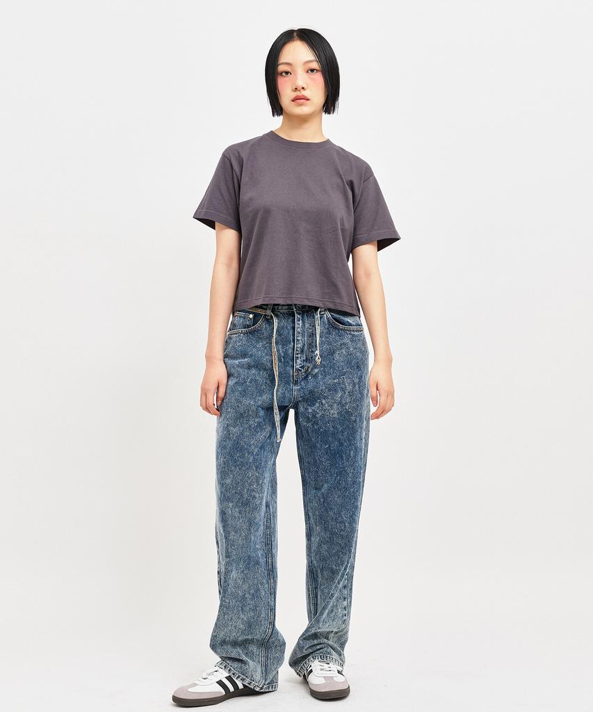 C WEAR BY THE GENIUS Укороченная футболка оверсайз Угольный
