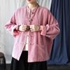 Johnature Women Vintage Stand Jackets Stand Long Sleeve Autumn Coats Button Solid Color Patchwork Pockets Jackets