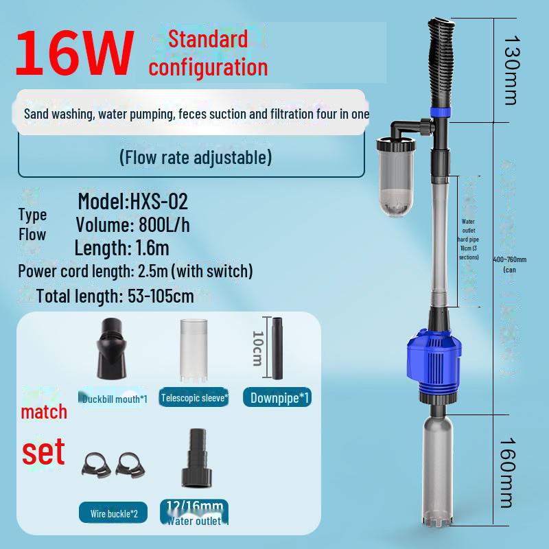Электрический водосменник и пескомойка Sensen: Автоматический очиститель аквариума для откачки воды и удаления отходов жизнедеятельности рыб.