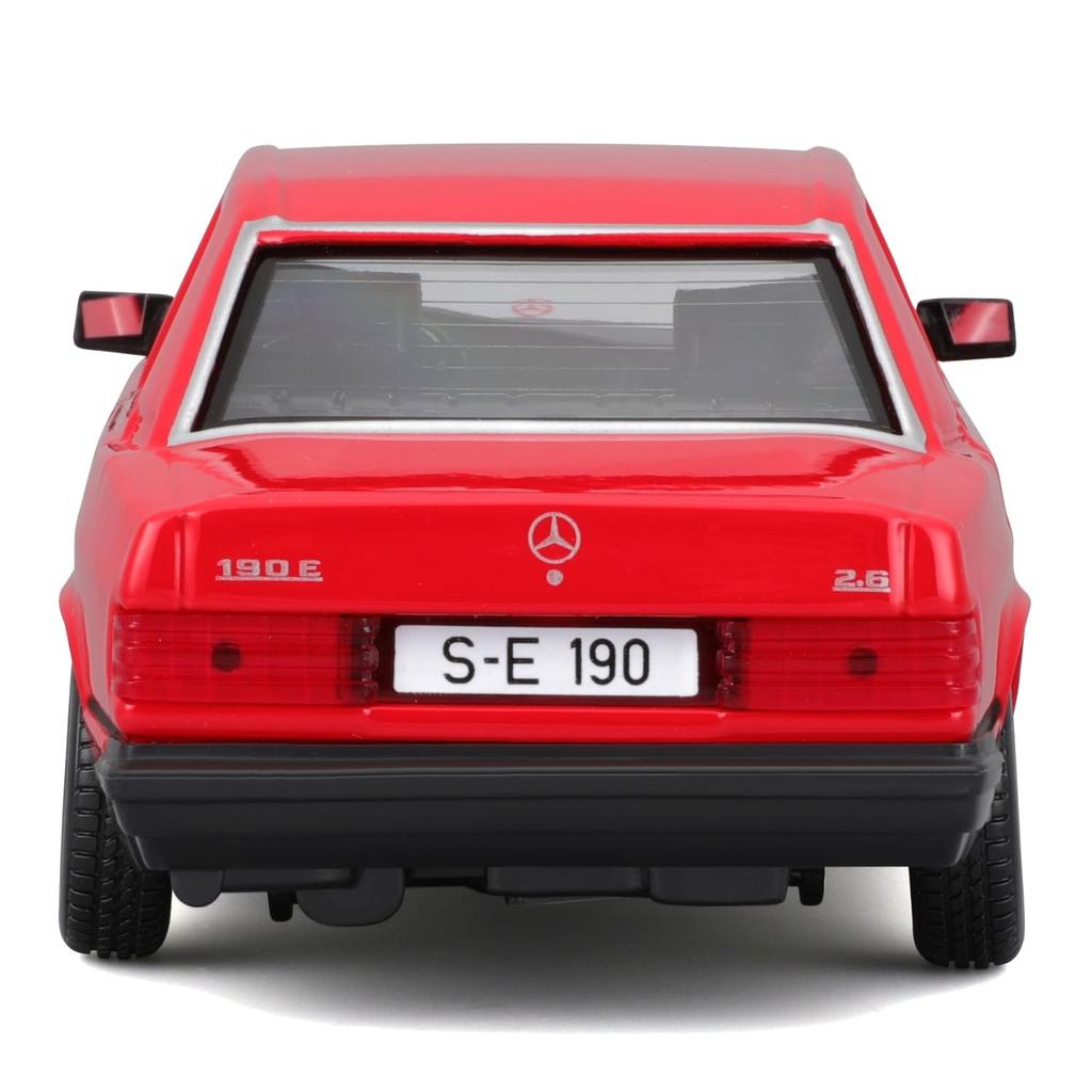 Bburago 1/25 Scale Mercedes-Benz 190E 2.6 1987 Red Diecast Model Car (Finished Model) 18-21103 RD