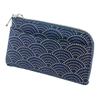 Кошелек для монет Indenya Inden F Кошелек для монет 05 из оленьей кожи, темно-синий и белый лак, узор «волна Цинхай» 1005-14-004