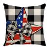 Новый набор из четырех предметов ко Дню независимости Флаг Пятиконечная звезда Принт букв автомобиля Клетчатый Наволочка для подушки для спальни дивана