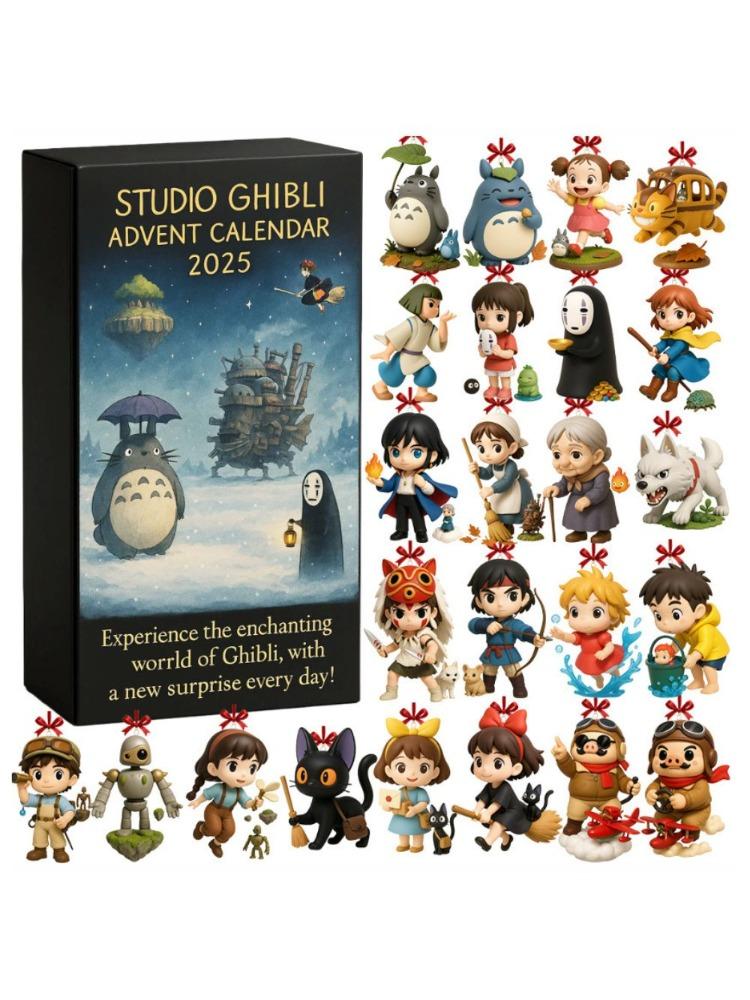 Аниме Ghibli Рождественский Адвент-календарь Игрушка Фигурка Коллекционная Аксессуары для Косплея Трендовый Обратный Отсчет Слепая Коробка 2D Акриловый Подвеска