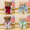 Teddy Cute Couple Bear Keychain Adorable Plush Bear With Bow Tie Decoration