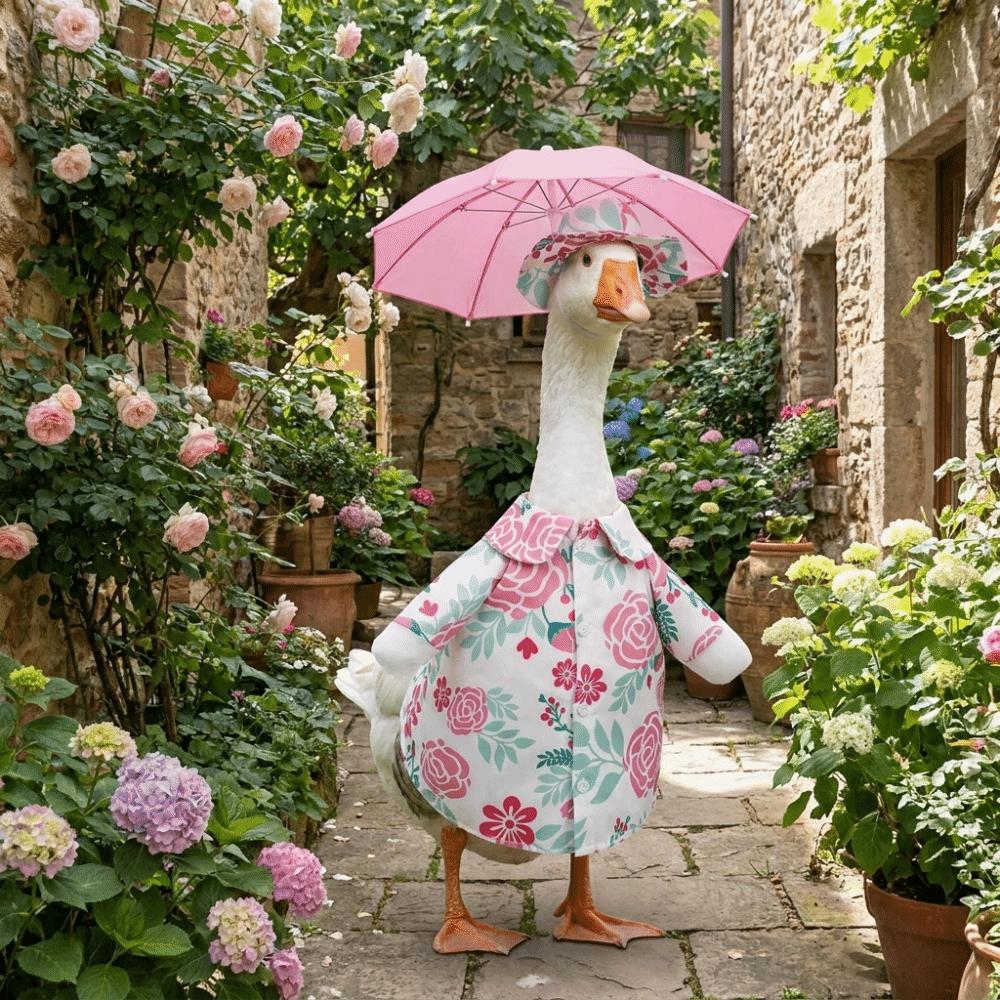 with Umbrellas Porch Goose Outfit Decorative Goose Statue Costume Lawn Goose Clothes Celebration