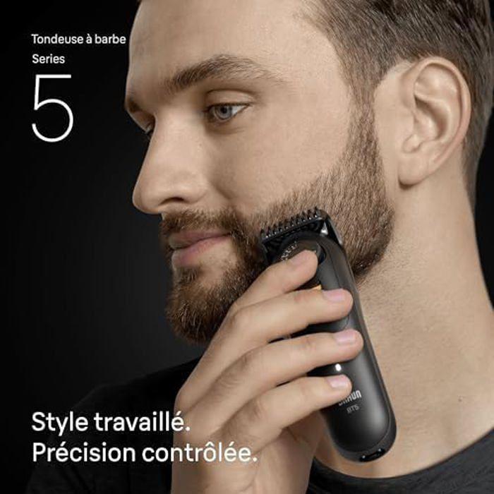 Tondeuse à Barbe - BRAUN - Series 5 - Lame Ultra-Affûtée - 120 Min Autonomie - 40 Longueurs