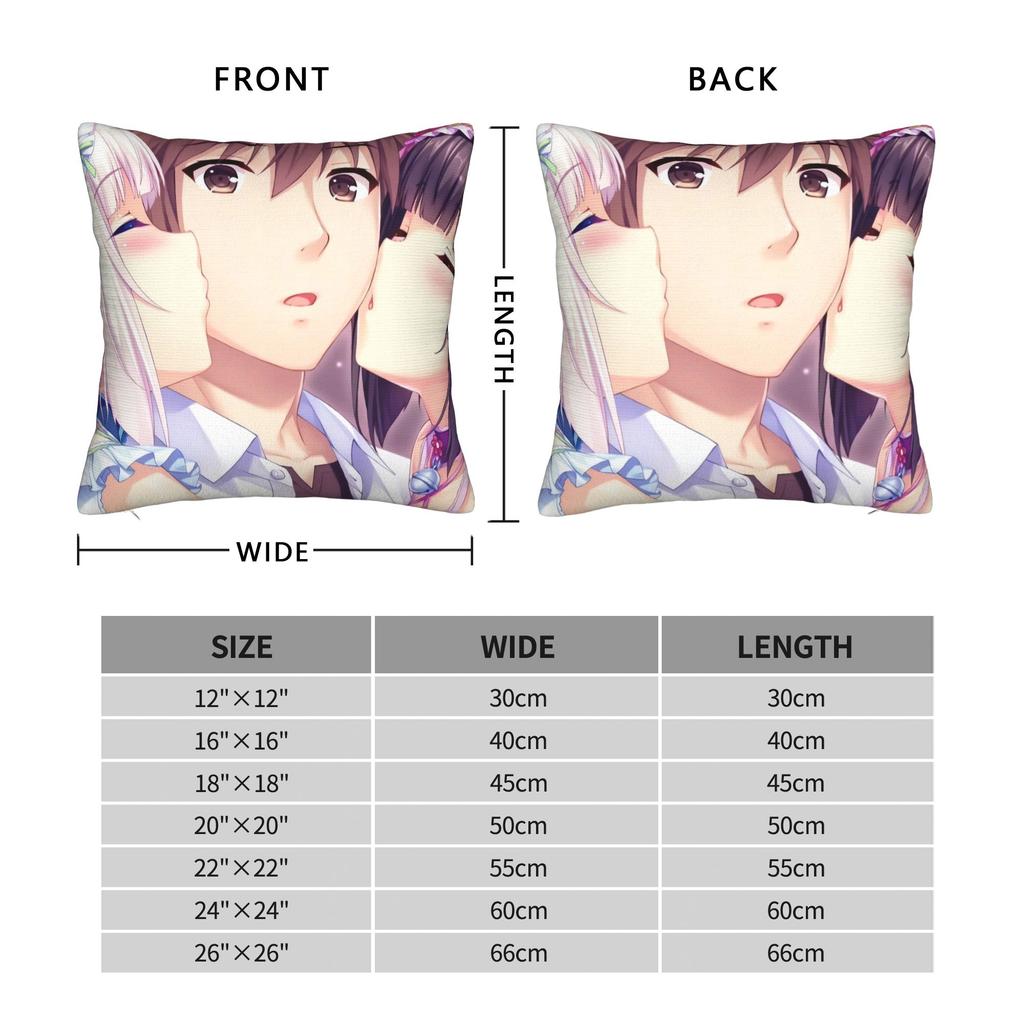 Super Kawaii Game Nekopara Chocola Vanilla Pillow Case Square Pillow Cover Funny Cushion Cover For Living Room Chair