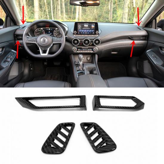 For Nissan Sentra -2024 Dashboard Air Vent Cover Trim Carbon fiber Kit 4pc