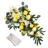 Spring Lemon Wreath Artificial Lemon Teardrop Wreath with Peony Flowers Green Leaves Decorative