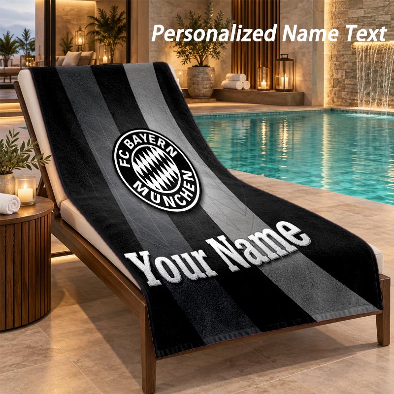 Custom Text Bayern Munich Print Beach Towel Large Towel For Home Bathroom Beach
