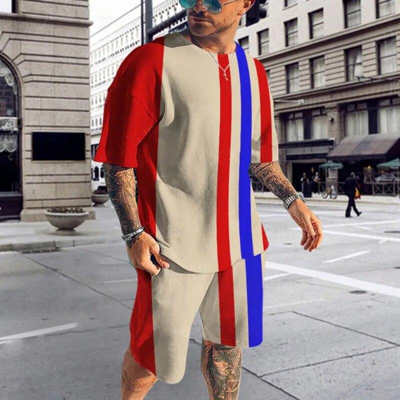 Новый летний мужской спортивный костюм, однотонная футболка + шорты, модный стильный спортивный костюм, комплект, спортивная одежда, костюм, одежда больших размеров