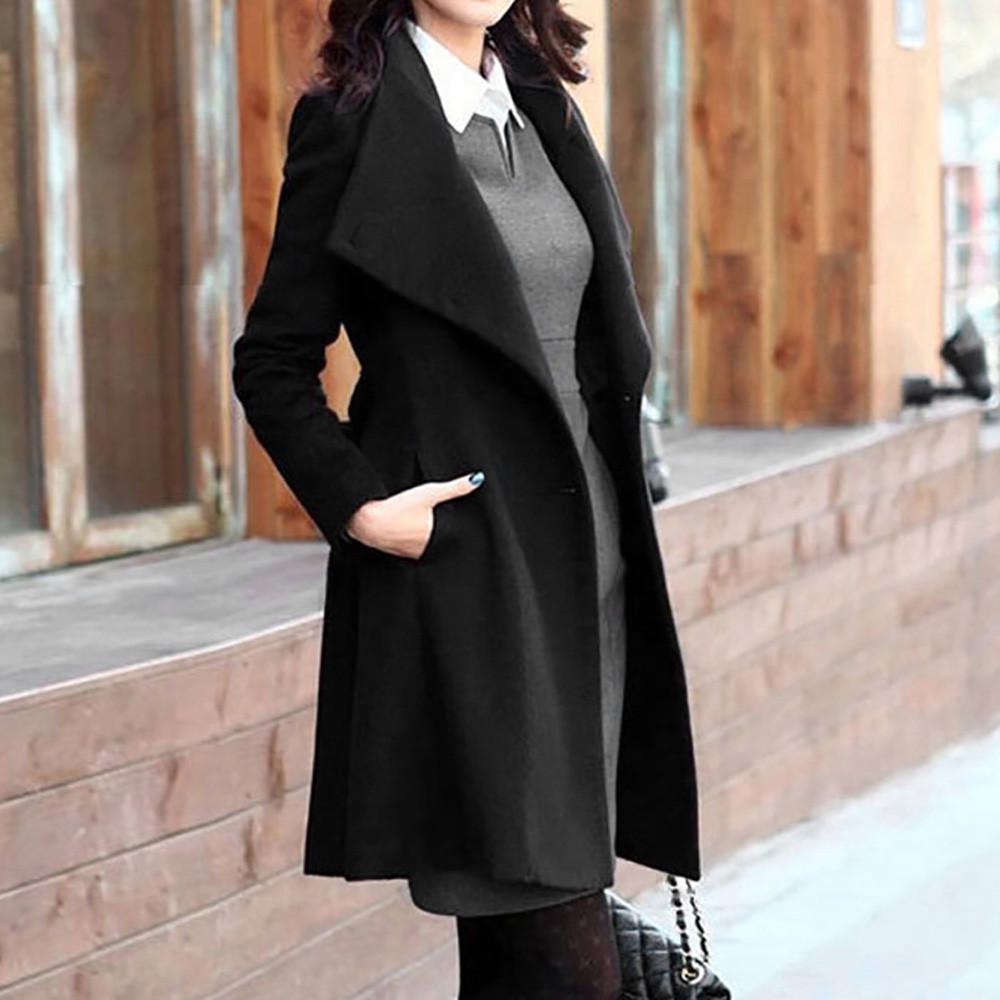 Женская зимняя шерстяная куртка с лацканами, пальто, пальто с длинным рукавом, верхняя одежда