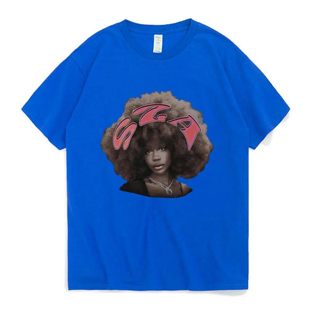 SZA SOS American Singer T Shirt Retro Style Graph Print T-shirt Unisex Women Hip Hop Oversized Harajuku Tee Short Sleeve Streetwear