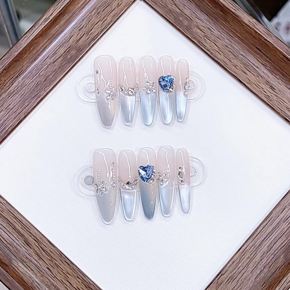 Handmade Phototherapy Wear Armor Blueberry Jam Long Thin Dog High-end Cat Eye Style New Manicure Sticker