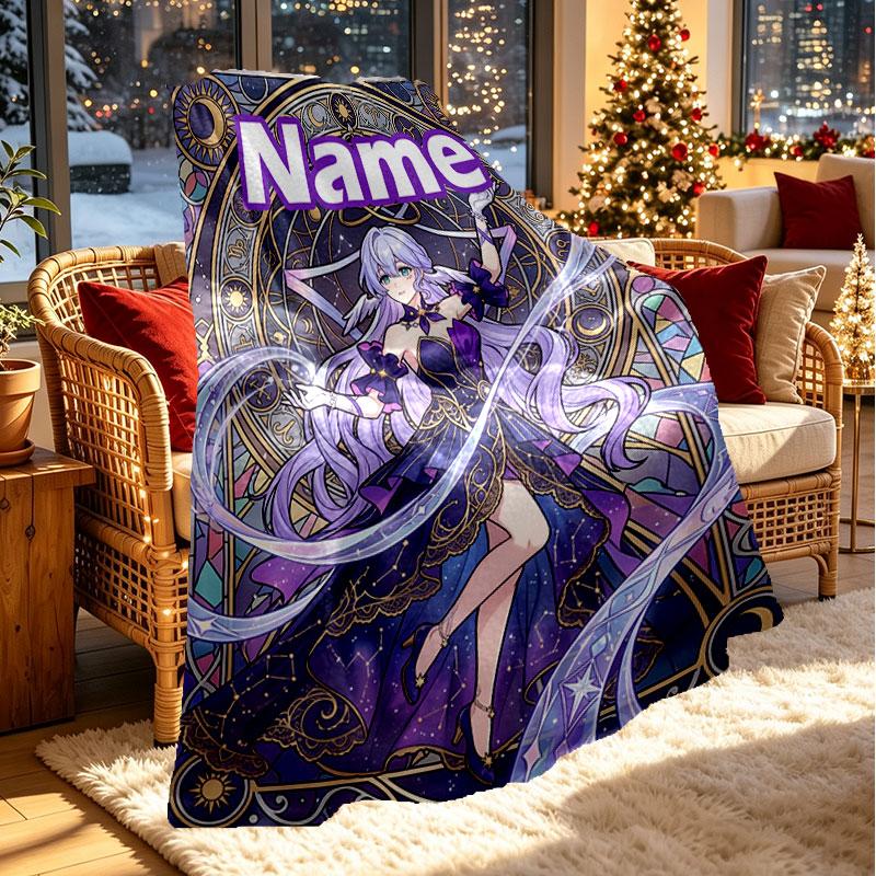 Custom Name Personalized Robin (Honkai Star Rail) Print Blanket, Home Decor, Bedroom, Sofa, Camping, Couch, Gifts for Birthday Christmas