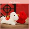 Year Of The Horse Plush Animal Toy With Short Pile Fabric For Desk Decor And Gift