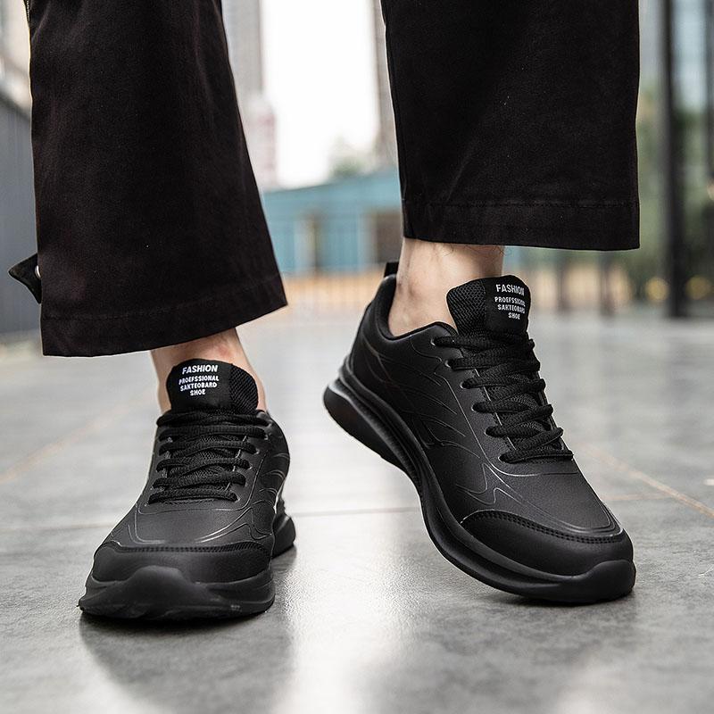 Модная мужская легкая повседневная спортивная обувь, нескользящие лоферы на плоской подошве, дышащие, кожаные, кроссовки для фитнеса, износостойкая плоская подошва для ходьбы