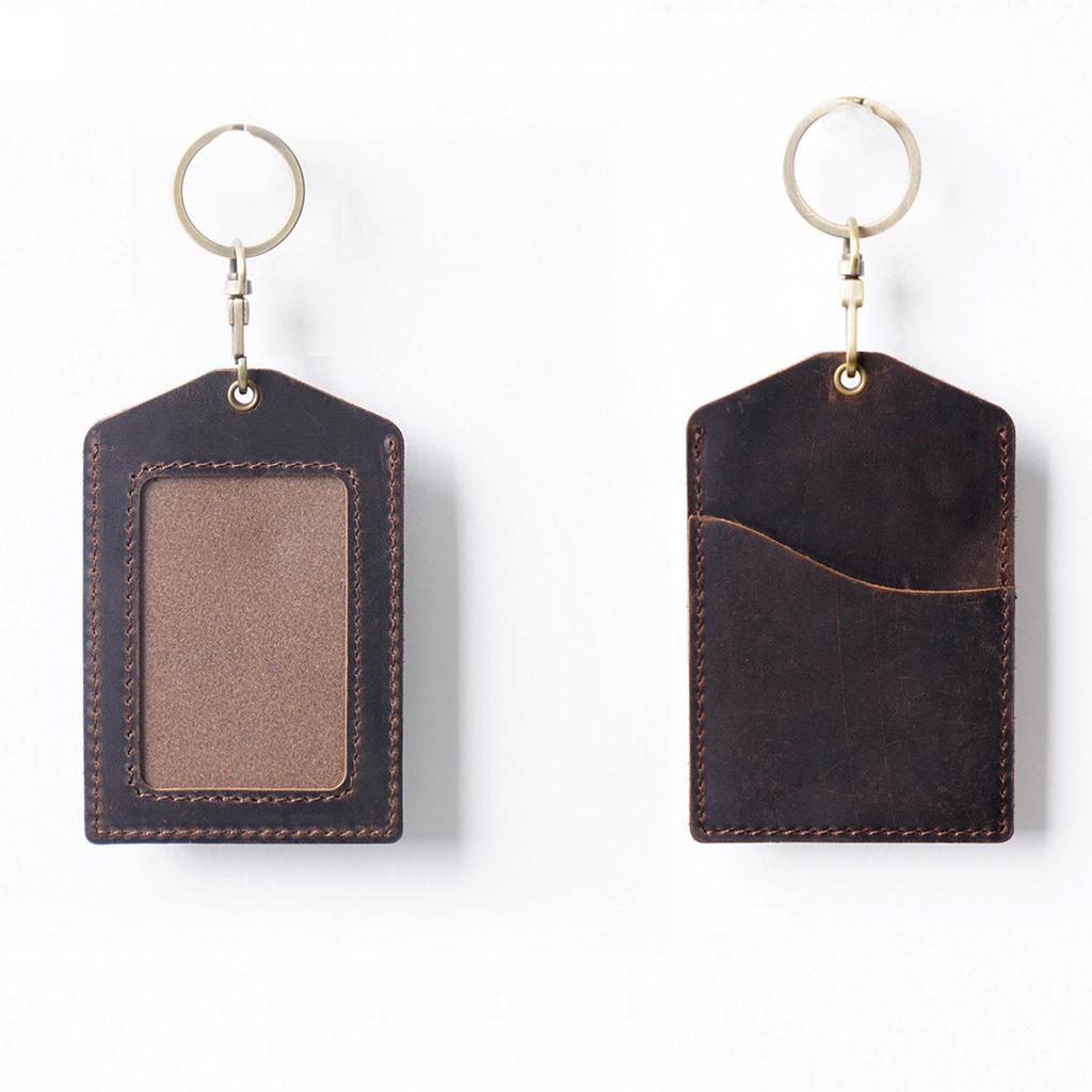 Leather ID Holder & Badge Protector for Work, Student, and Campus Access