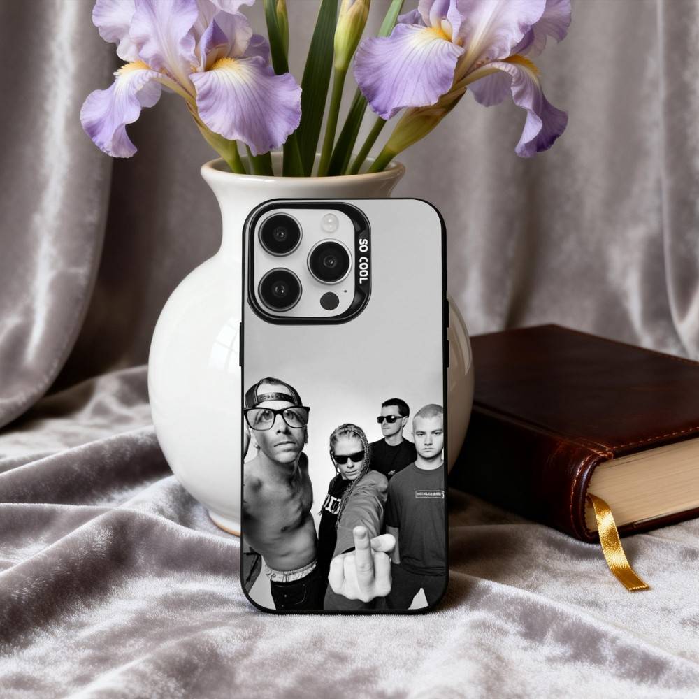 Панк Т-The O-Offspring Группа Чехол для Телефона Для iPhone17,16,15,14,13,12,11 Plus,Pro Max Черный Конфетный Посеребренный Чехол