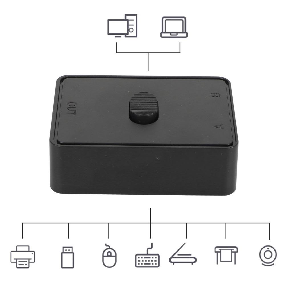 Plug and Play USB KVM Switch 2 in 1 Out/ 1 in 2 Out USB Switch Selector  Scanner