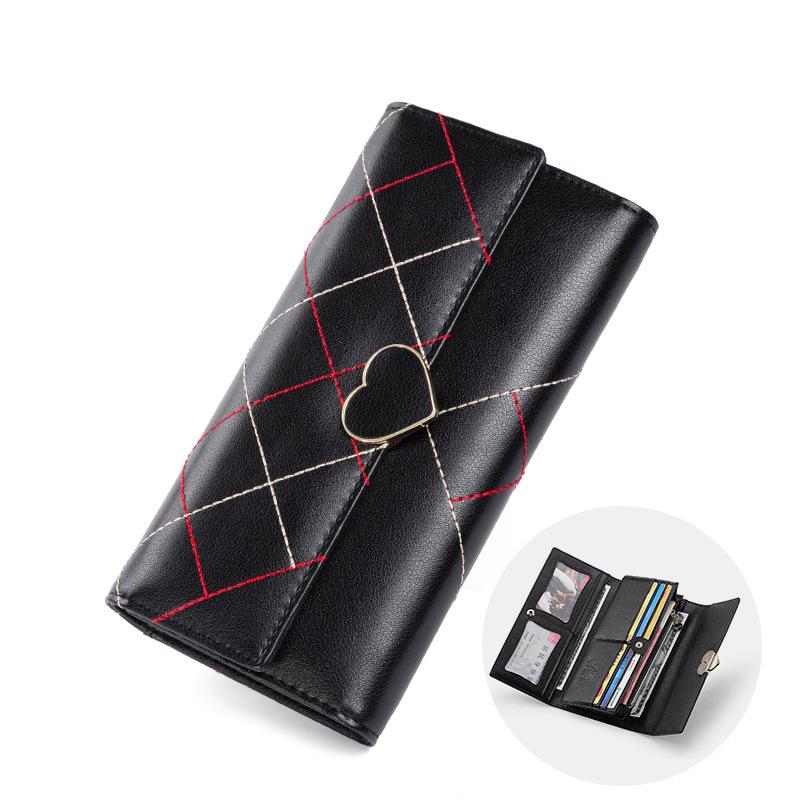 Женский длинный кожаный кошелек с тройным клатчем, многофункциональный кошелек