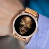 Guitar Bass Instrument Design Men's Watch Traditional Hands Simple Fashionable Watch Musician Gift Rose Gold Case