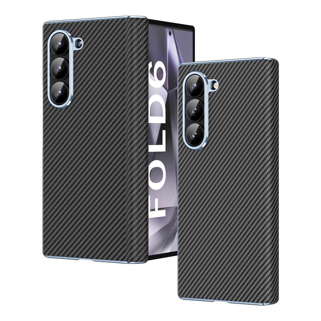 Серия Samsung Z Fold (6/5/4) Чехол для телефона - Текстура углеродного волокна, Полная защита шарнира, Гальванизированный, Ударопрочный.