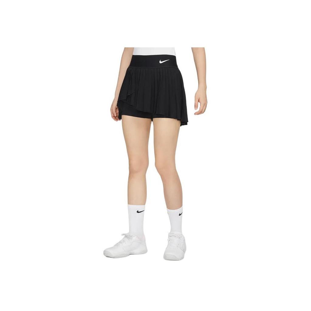 Nike Dri-Fit Advantage однотонный логотип с принтом неровный подол средняя талия спортивная удобная плиссированная повседневная юбка женские низы черный DR6850-010