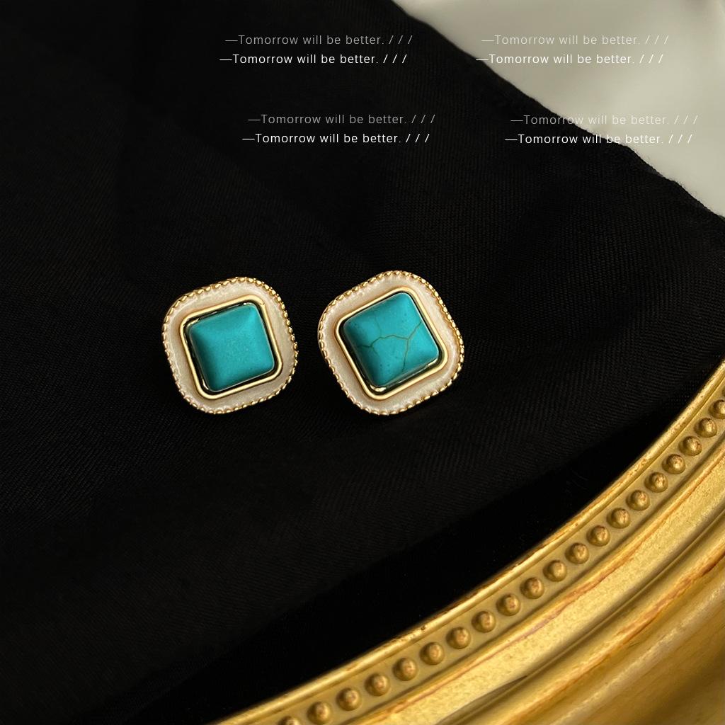 Винтажные женские серьги с бирюзой, модные, легкие роскошные, в античном стиле, тяжелая промышленность, высококачественные серьги