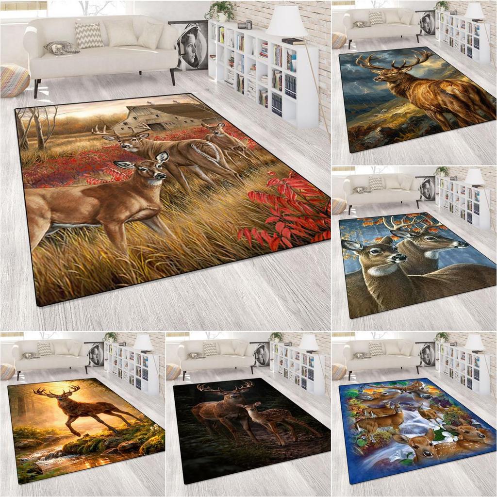 1Pc Animal Deer Print Rug - home decoration Carpet For Living Room Bedroom Flooring Computer Chair Area Rug