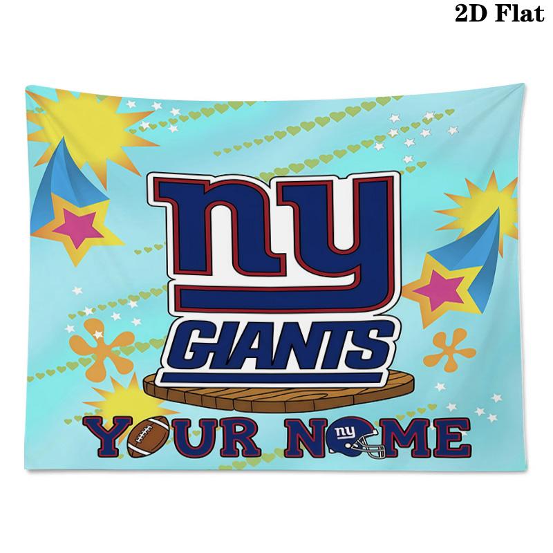 Custom Name New York Giants Printed Tapestry – Wall Hanging for Bedrooms, Dorms, and Home Decor