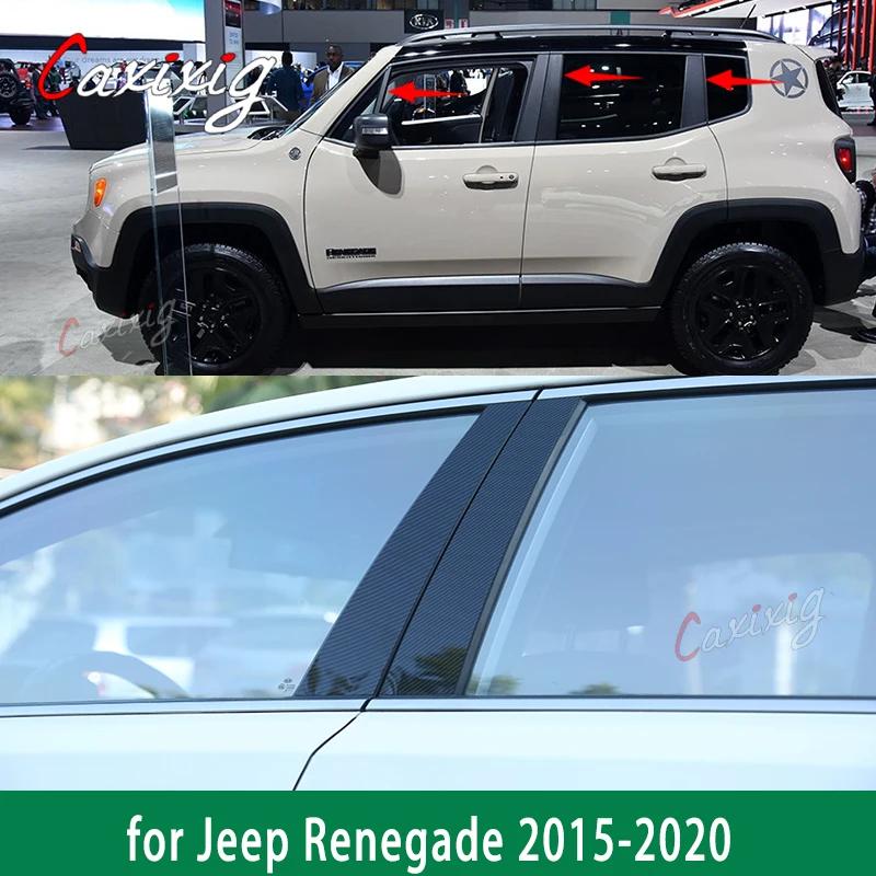 New Arrival 8PCS Polished Pillar Posts Fit For Jeep Renegade 2015-2020 Window Trim Cover BC Column Sticker Chromium Styling ALW1