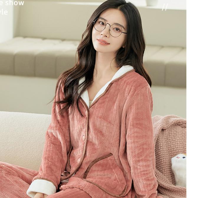 Women's Pajamas Set Warm Cartoon Leisure Women's Pajamas Set I Am Homewear Set