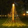Рождественская светодиодная гирлянда с функцией памяти, 8 режимов, звезда-верхушка, водонепроницаемая, питание от USB, огни для рождественской елки